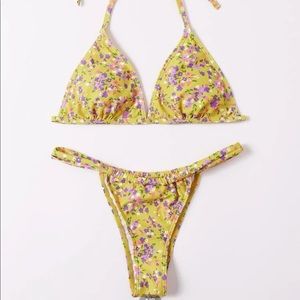 Gold floral bikini